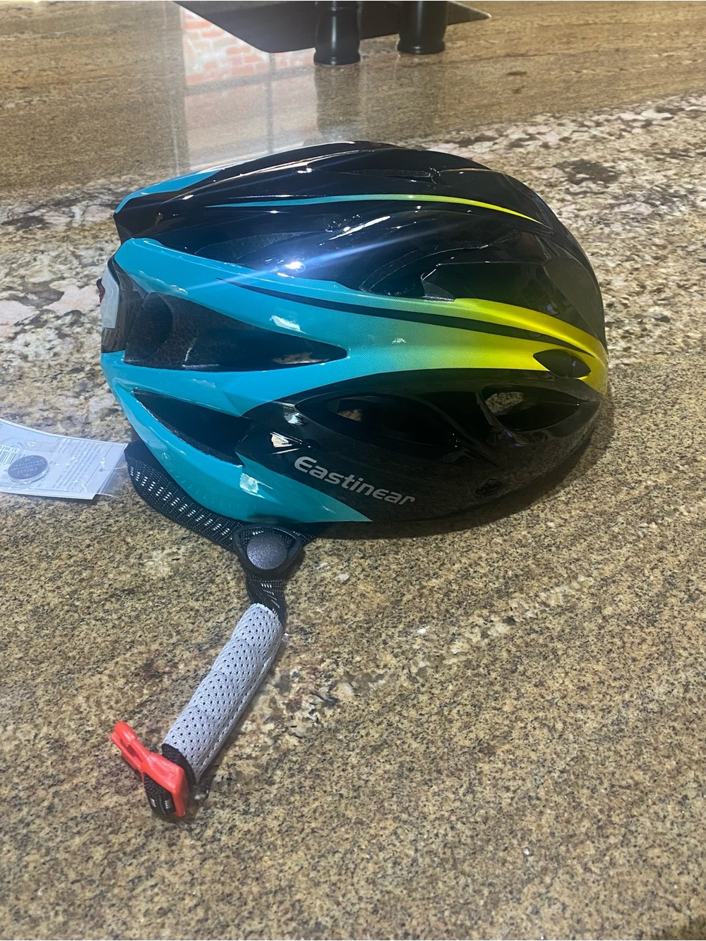 Eastinear Adult Cycling Helmet - Black with Blue & Yellow Accents - Picture 5 of 6